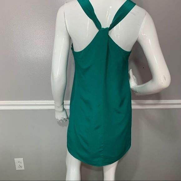 J. Crew Emerald Green silk twist tie back dress-4‎ - Picture 9 of 13